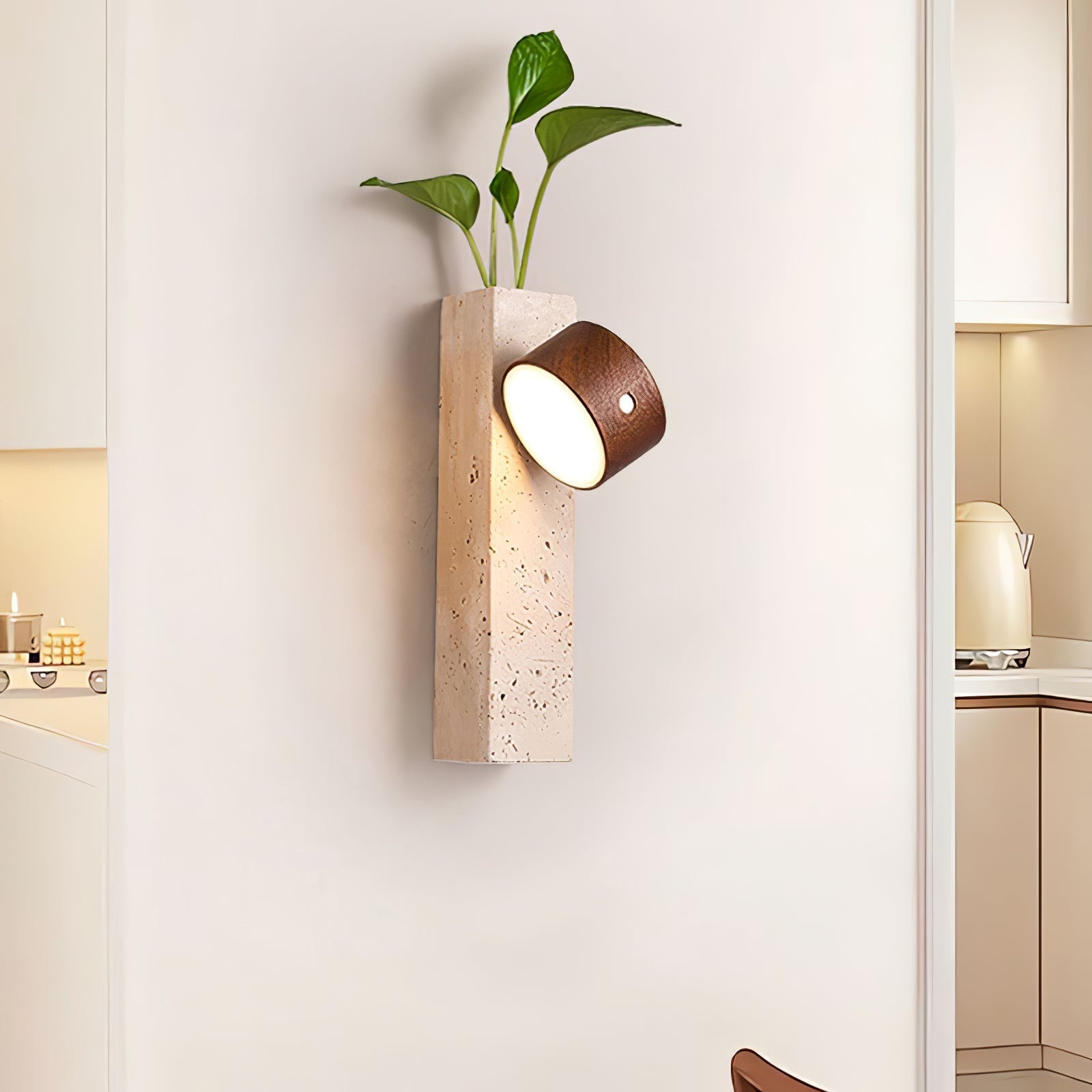Axis Wood Rechargeable Wall Light, Bedroom Wall Sconce, detail 4
