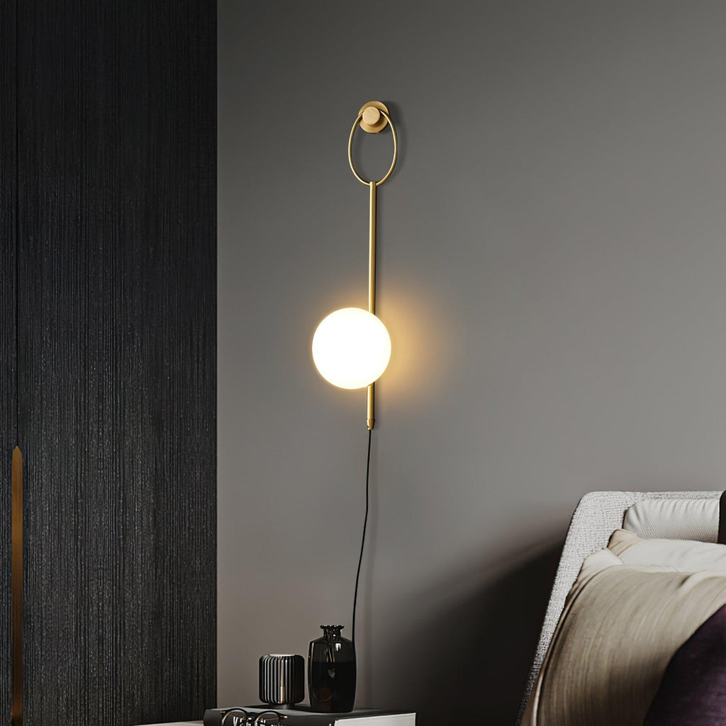 Ballon Brass Wall Light, Plug-In Wall Sconce, detail 6