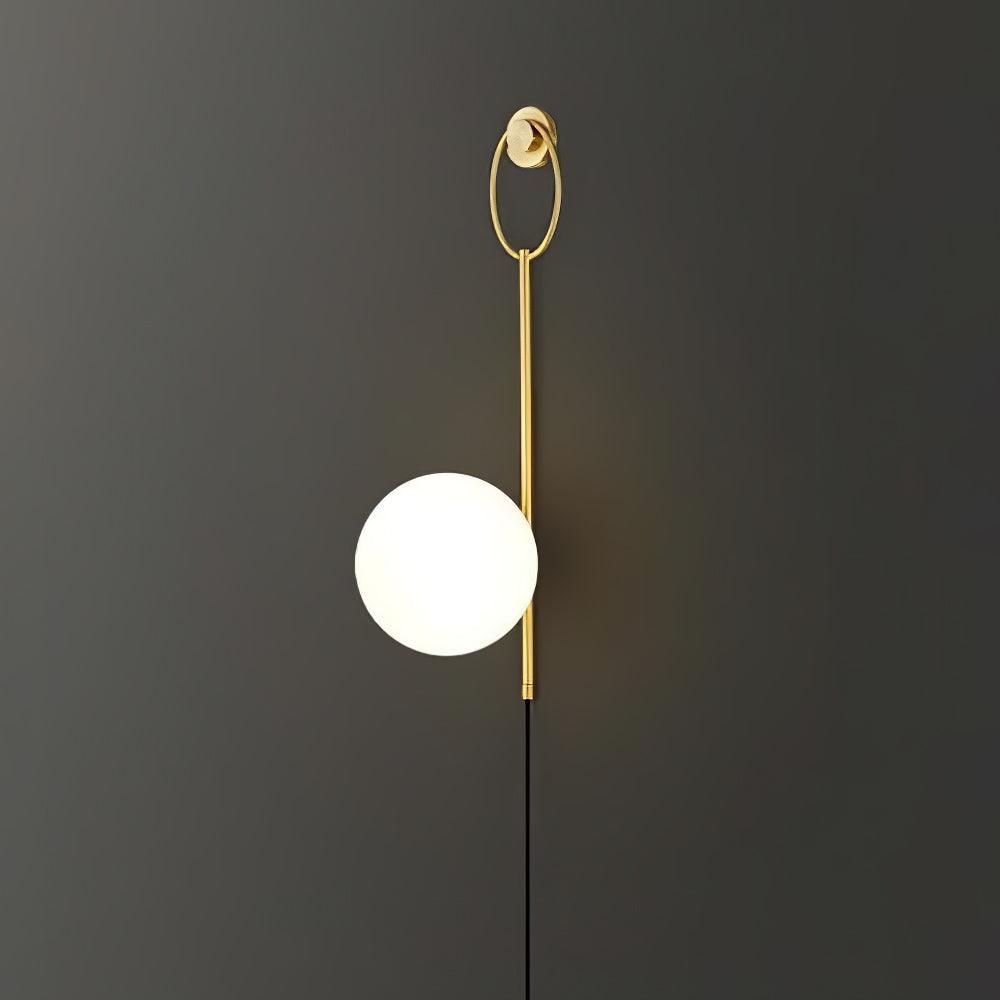 Ballon Brass Wall Light, Plug-In Wall Sconce, detail 7