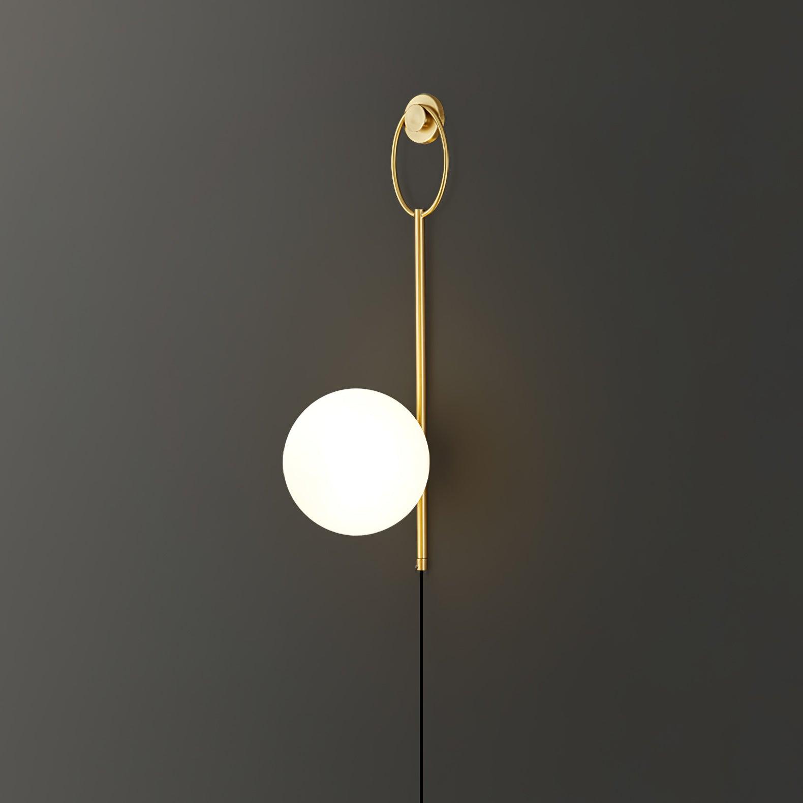 Ballon Brass Wall Light, Plug-In Wall Sconce, detail 8