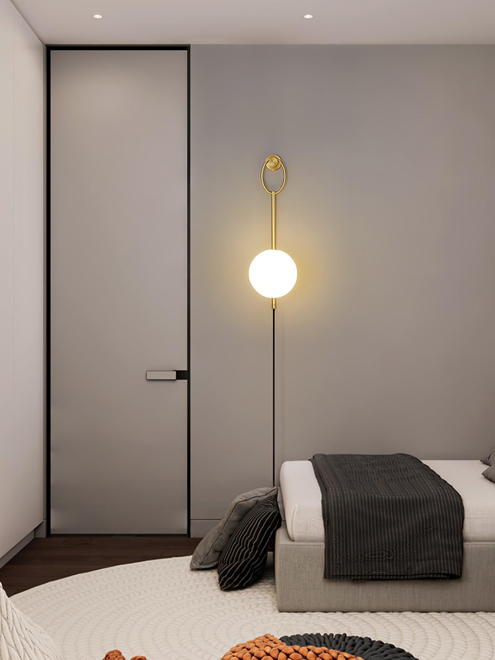 Ballon Brass Wall Light, Plug-In Wall Sconce, detail 9