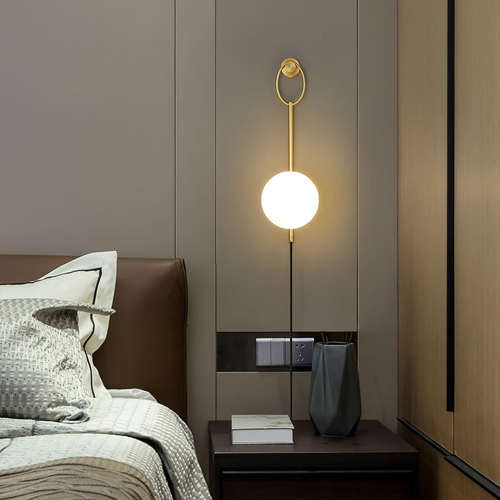 Ballon Brass Wall Light, Plug-In Wall Sconce, detail 5