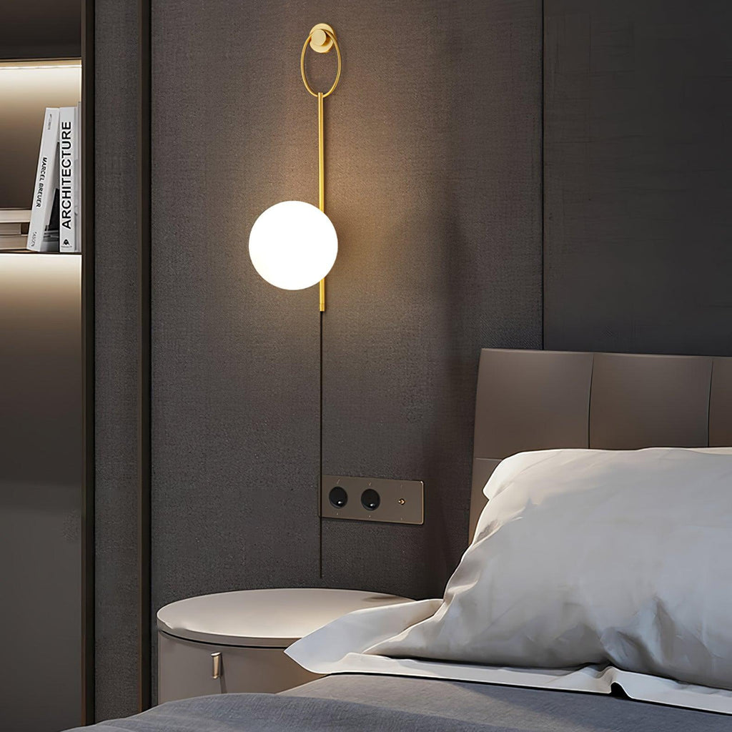 Ballon Brass Wall Light, Plug-In Wall Sconce, detail 4
