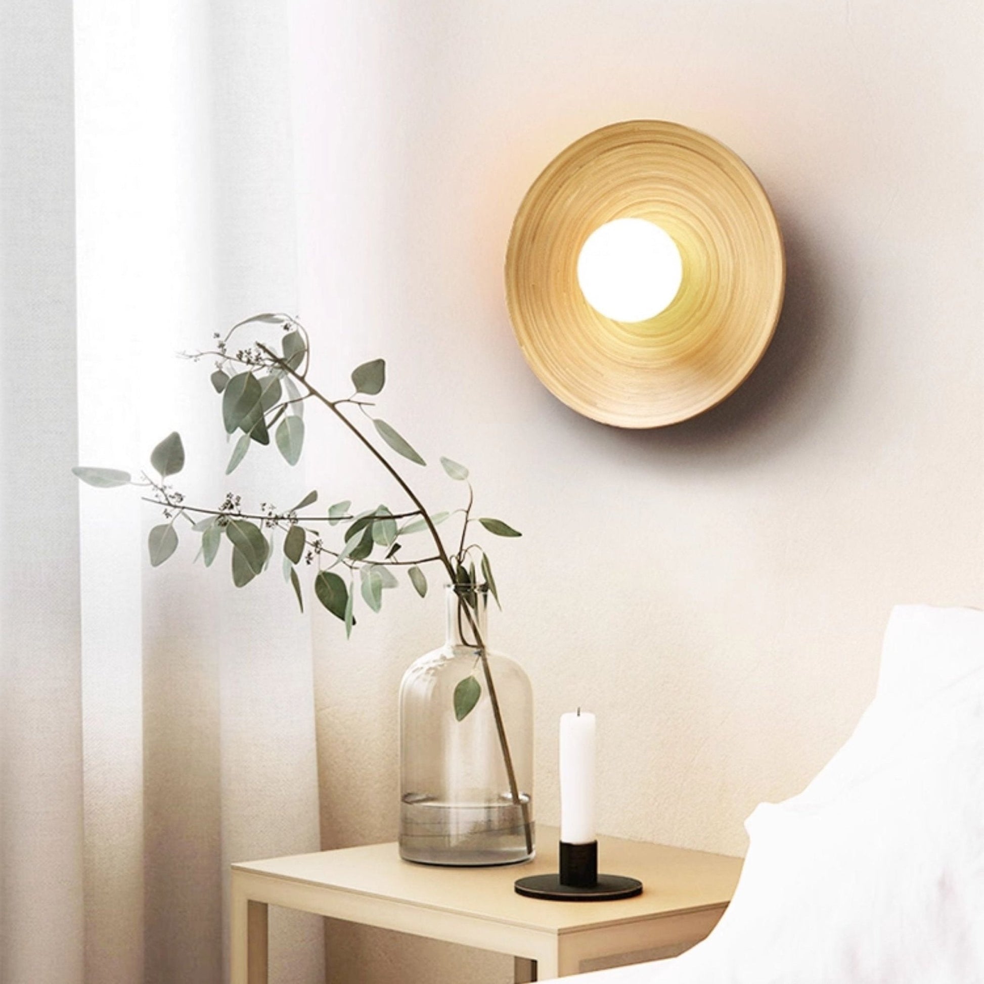 Bamboo Aura Wall Light, Hardwired Wall Sconce, detail 2