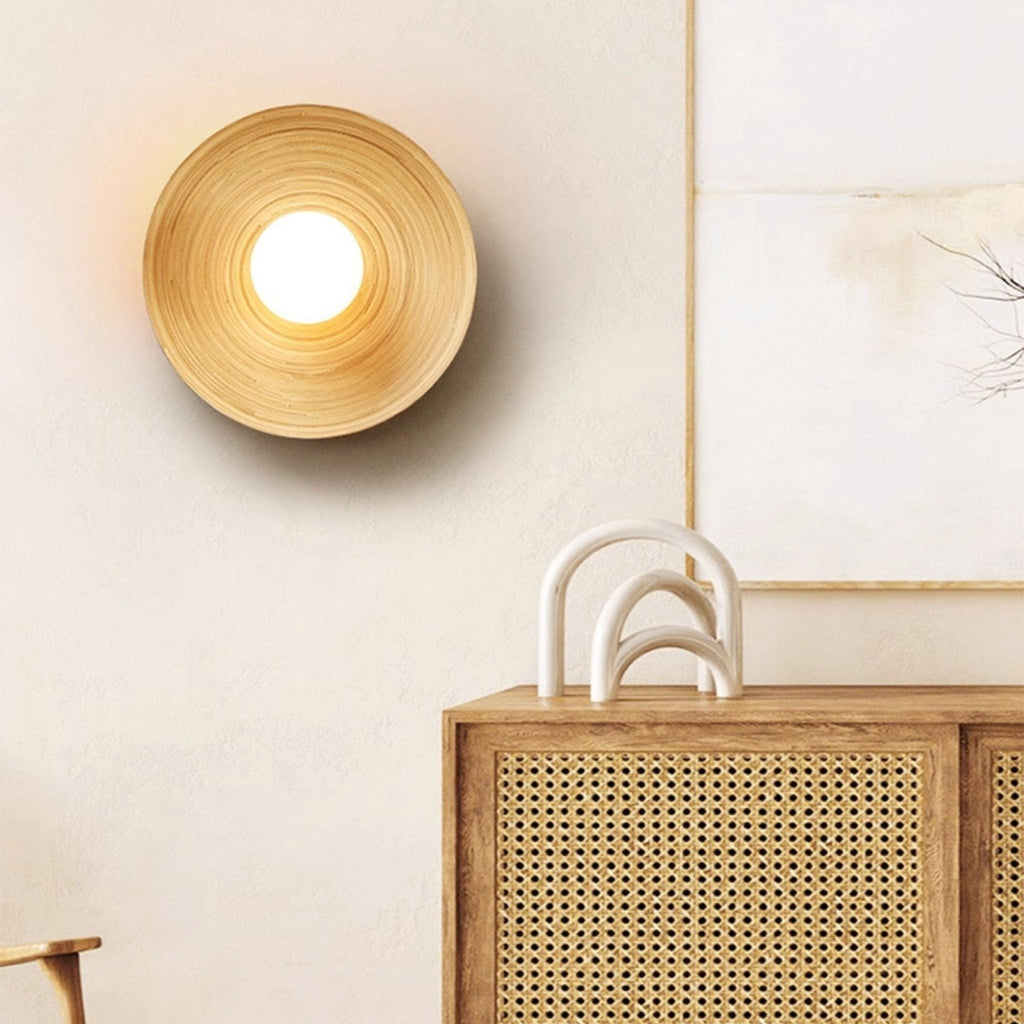 Bamboo Aura Wall Light, Hardwired Wall Sconce, detail 3