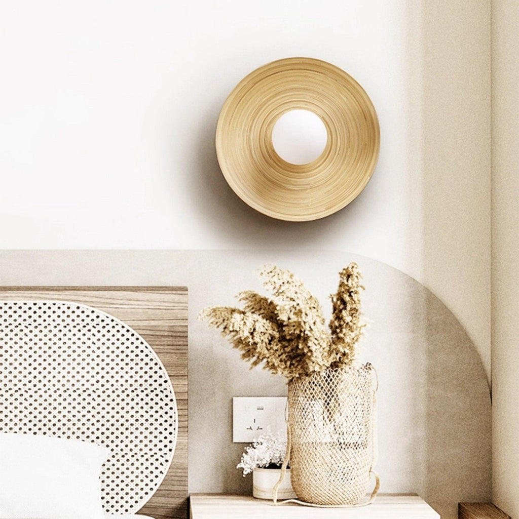 Bamboo Aura Wall Light, Hardwired Wall Sconce, detail 6