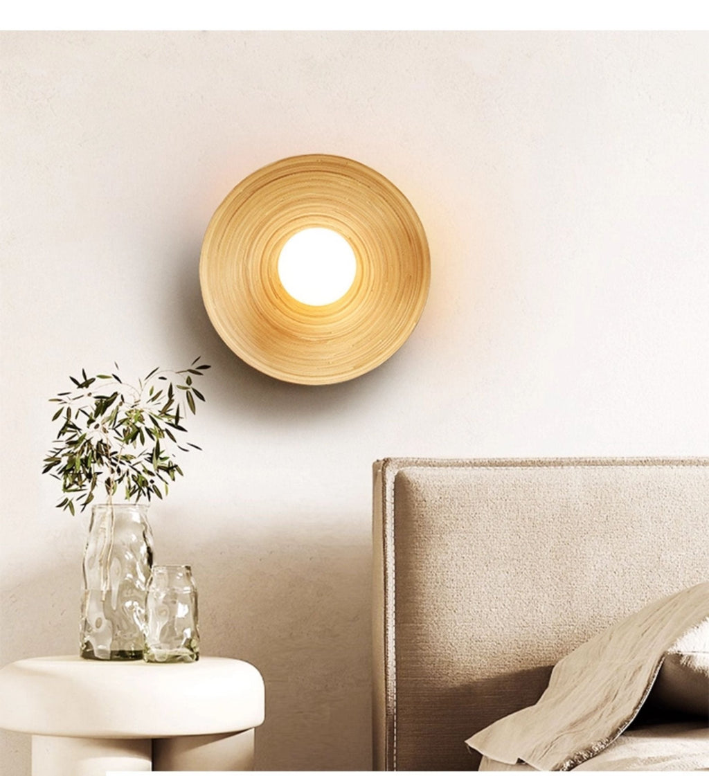 Bamboo Aura Wall Light, Hardwired Wall Sconce, detail 7