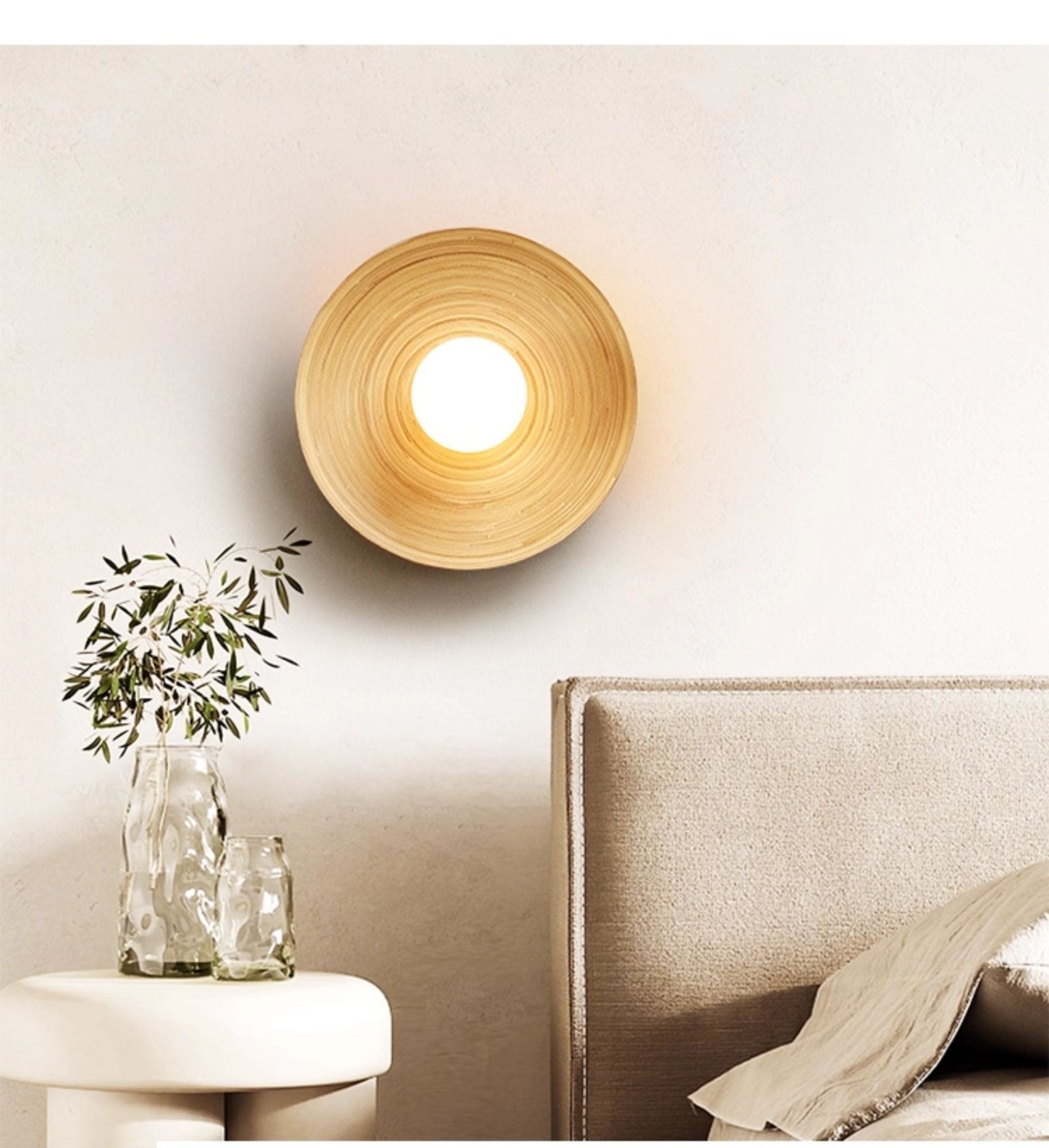 Bamboo Aura Wall Light, Hardwired Wall Sconce, detail 7