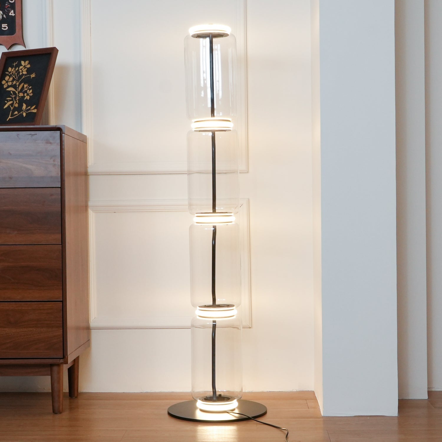 Bamboo Glass Floor Light, Floor Lamp, detail 4