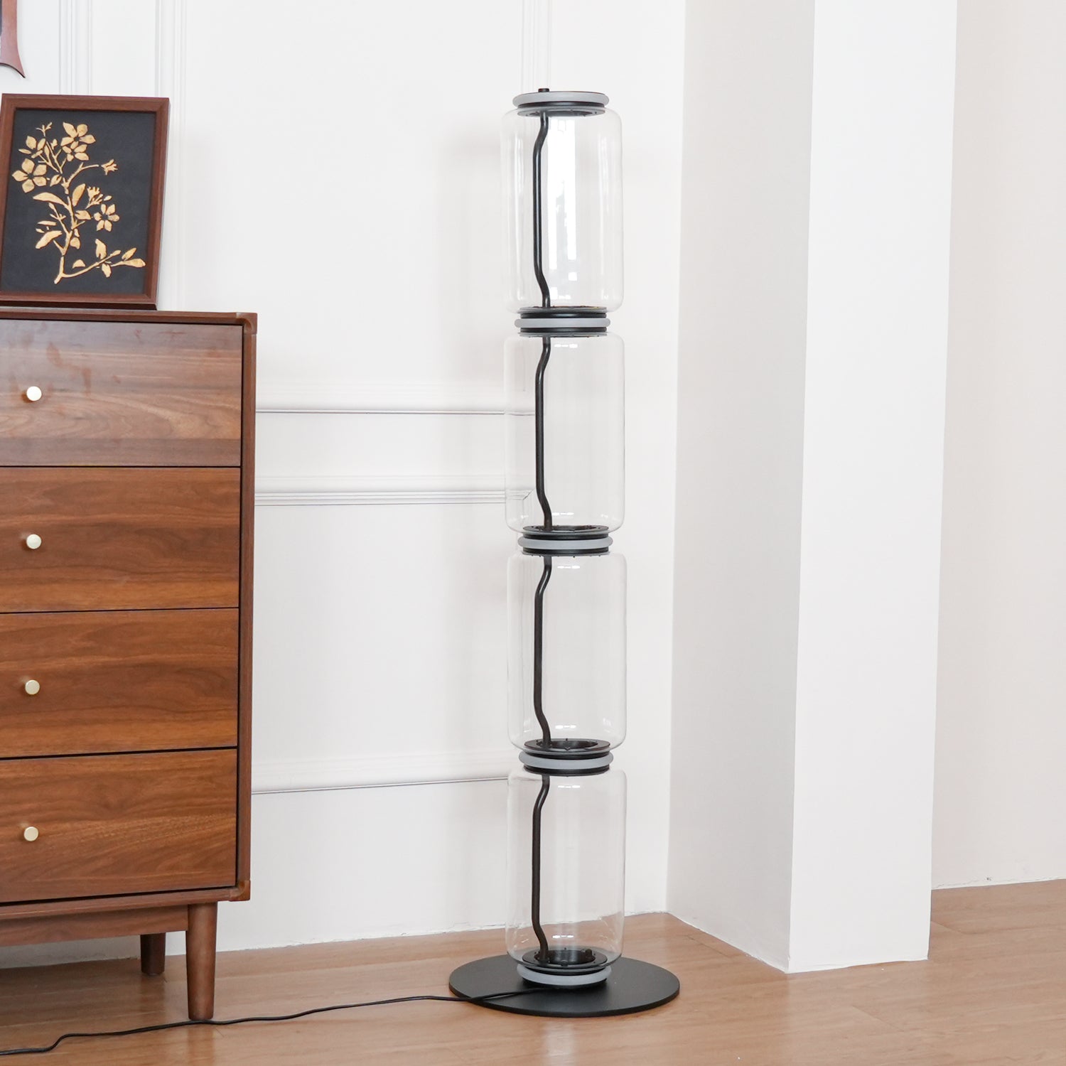 Bamboo Glass Floor Light, Floor Lamp, detail 5