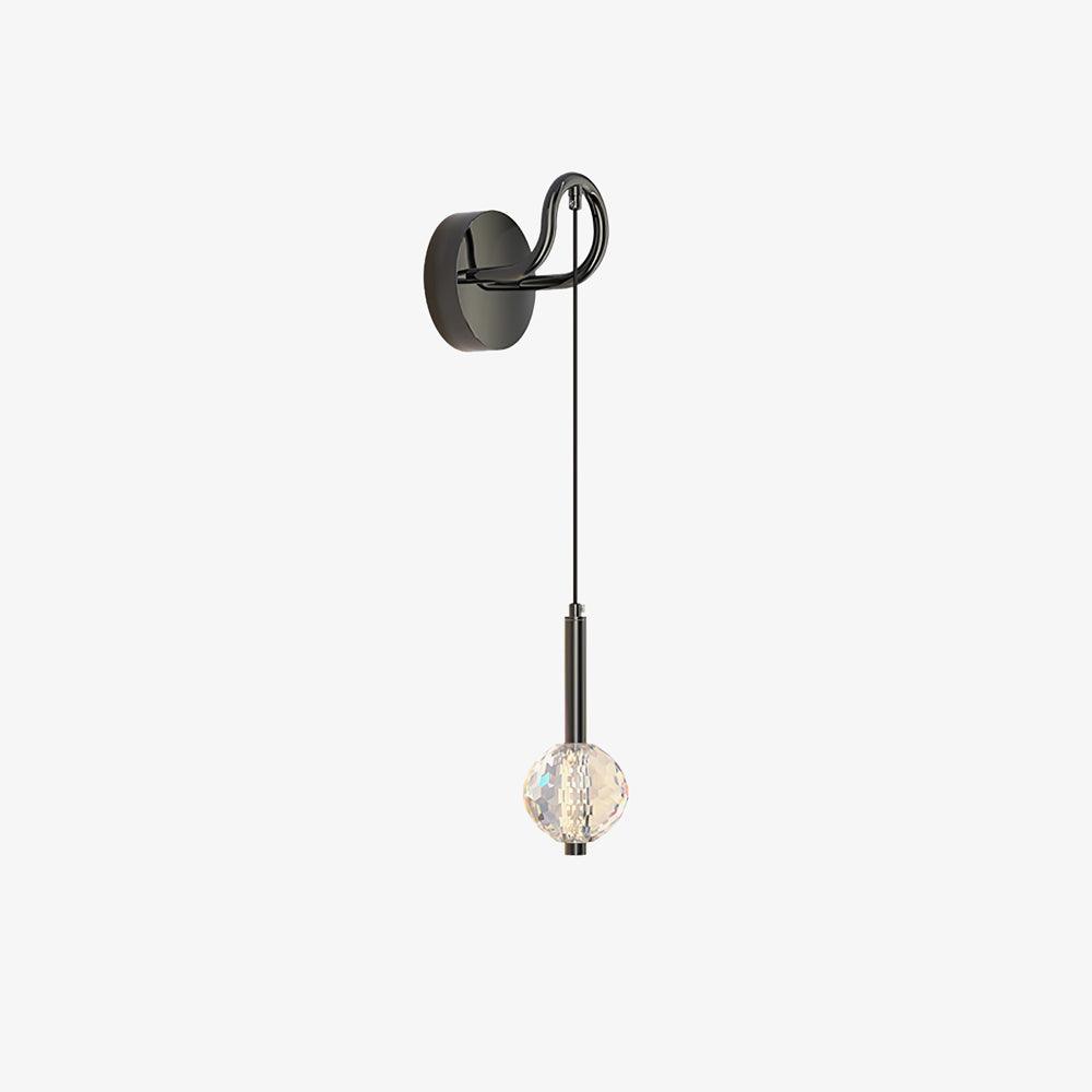 Barletta Crystal Wall Light, Bedroom Wall Sconce, Metal, Dia 12cm x H 70cm