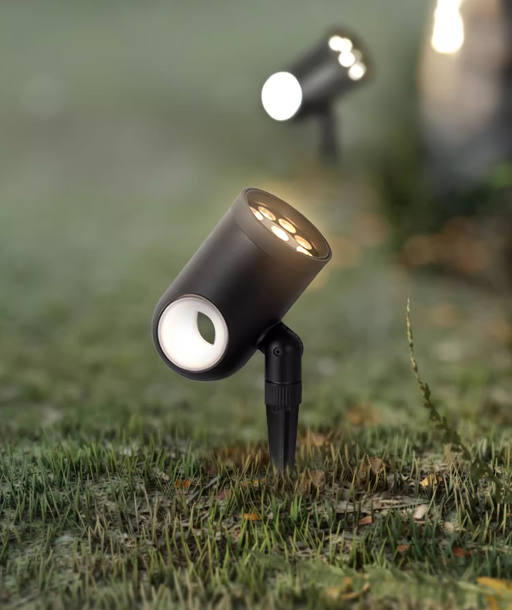 Stainless Steel Beam Spike Adjustable Landscape Spotlight, Hardwired Wall Sconce, detail 2