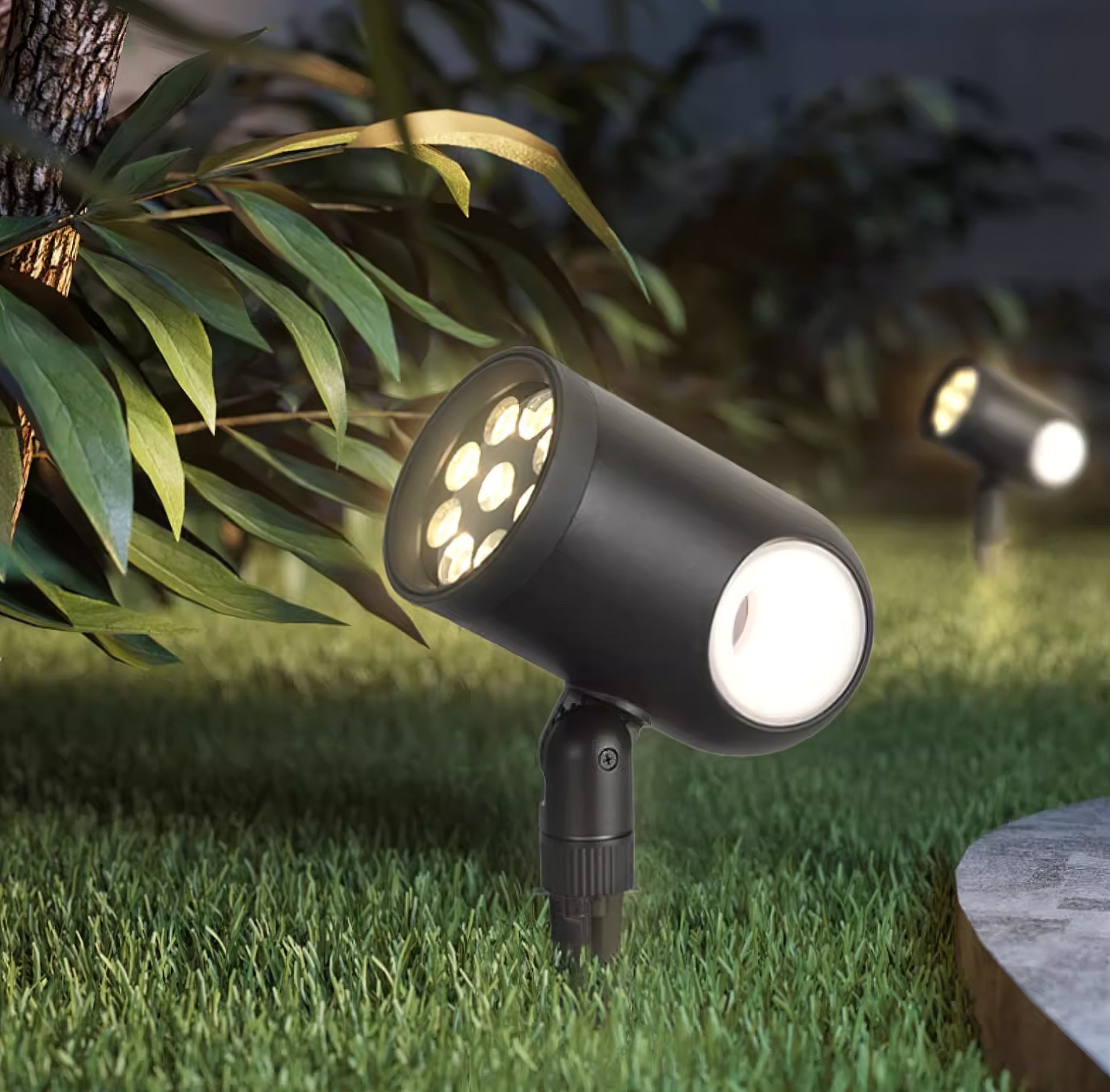 Stainless Steel Beam Spike Adjustable Landscape Spotlight, Hardwired Wall Sconce, detail 14