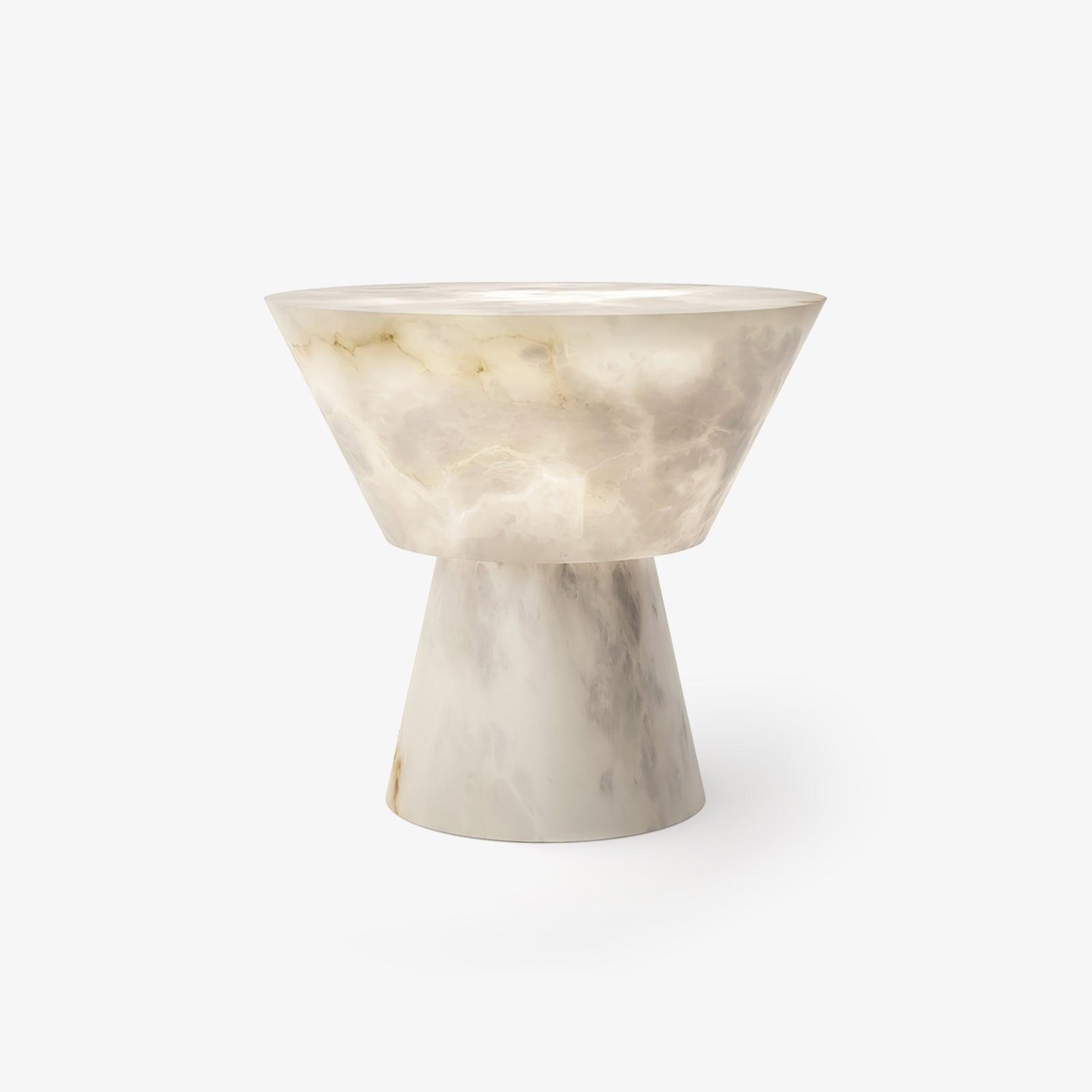 Beta Marble Table Light, Bedside Table Lamp, Brass, ∅ 7.9″ x H 7.9″