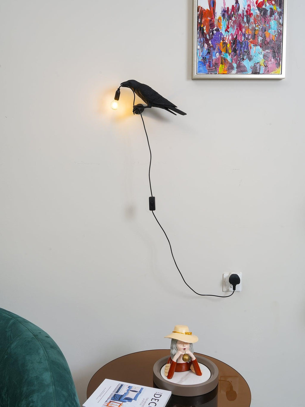 Bird Wall Light, Hardwired Wall Sconce, detail 13