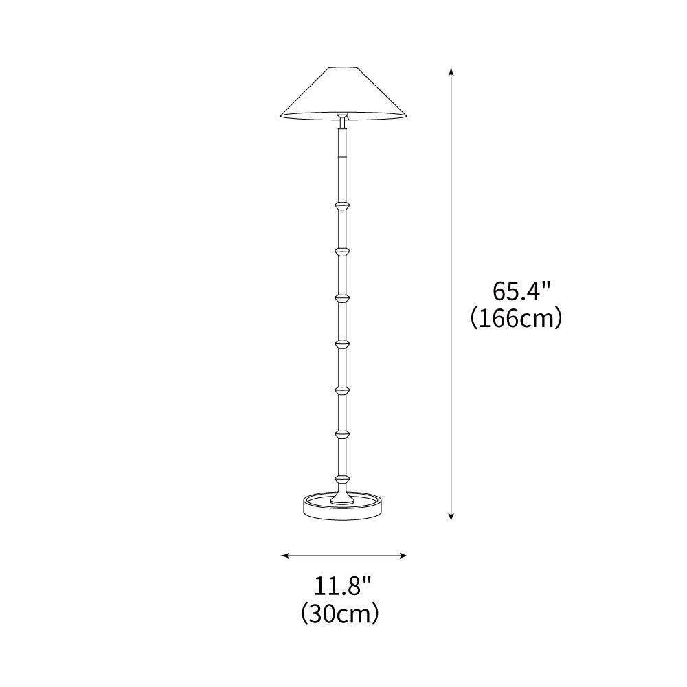 Black Bamboo Floor Light 11.8", Floor Lamp, detail 3