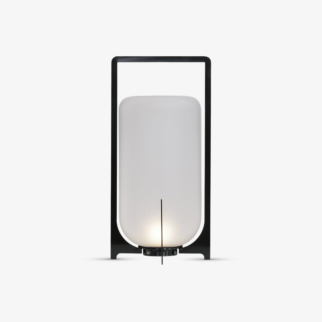 Black Twilight Lantern Table Light - ∅ 7.9″ x H 11″ Stainless Steel, Bedside Table Lamp