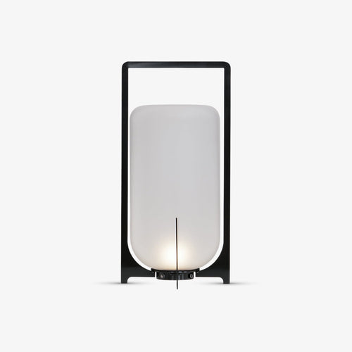 Black Twilight Lantern Table Light - ∅ 7.9″ x H 11″ Stainless Steel, Bedside Table Lamp