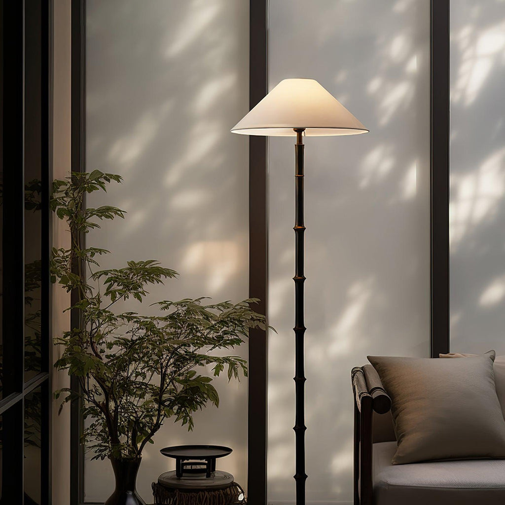 Black Bamboo Floor Light 11.8", Floor Lamp, detail 2