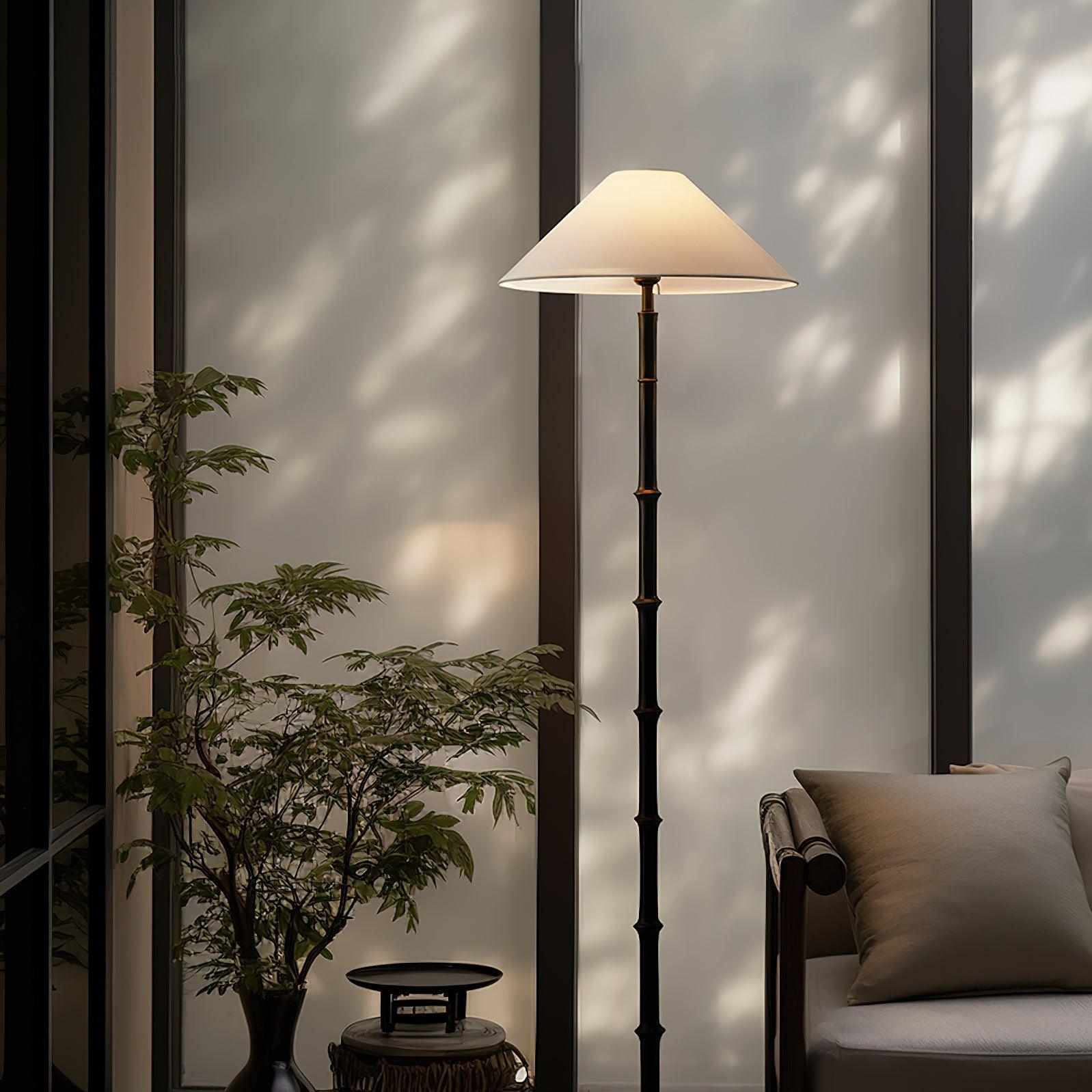 Black Bamboo Floor Light 11.8", Floor Lamp, detail 2
