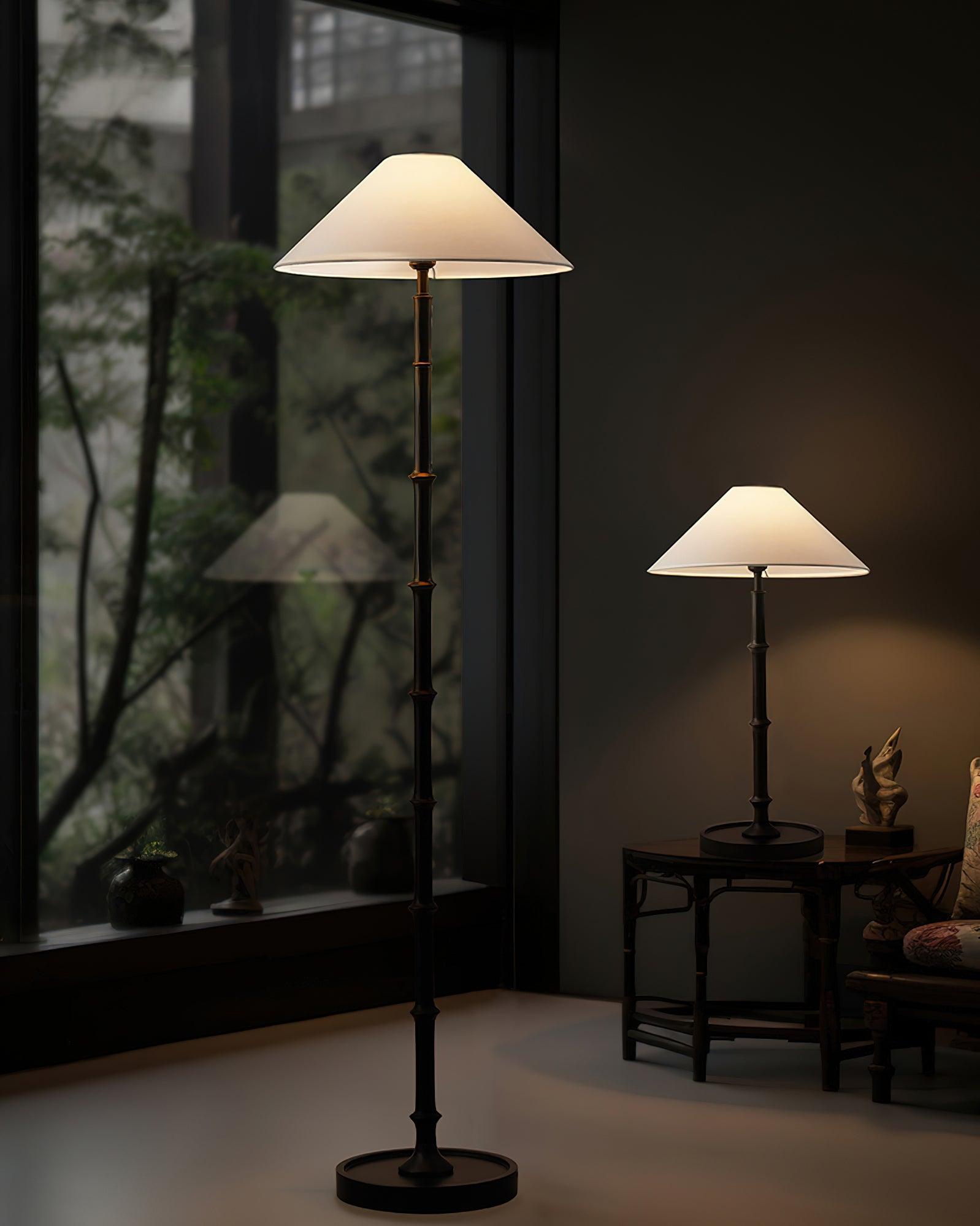 Black Bamboo Floor Light 11.8", Floor Lamp, detail 5