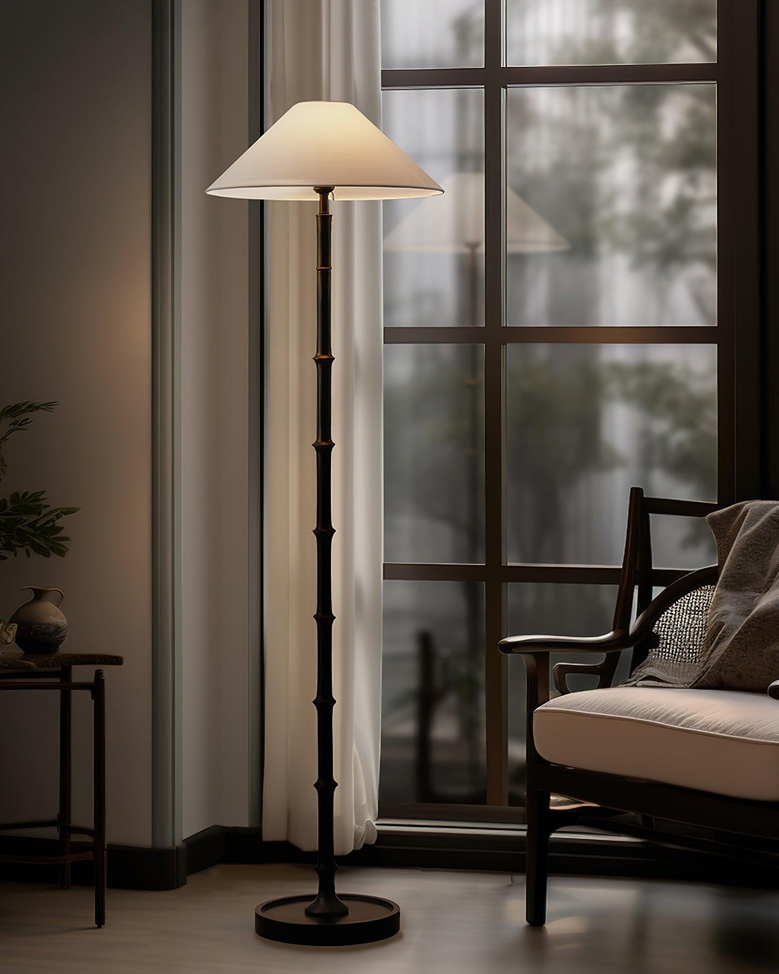 Black Bamboo Floor Light 11.8", Floor Lamp, detail 7