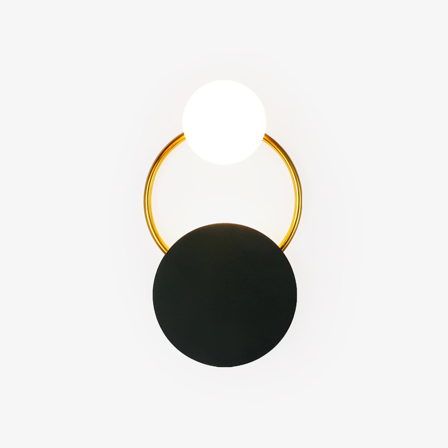 Black Circular Rings Wall Light, Bedroom Wall Sconce, detail 2