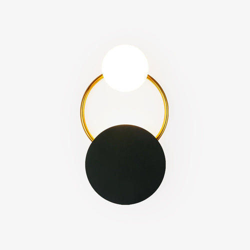 Black Circular Rings Wall Light, Bedroom Wall Sconce, detail 2