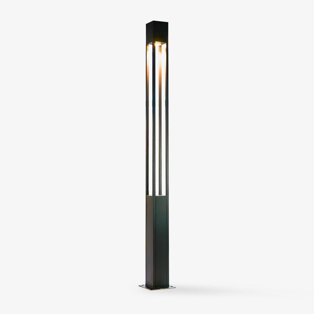Pole Floodlight Exterior Post Garden Light, Outdoor Wall Light, Galvanized Steel Sheet, L 20cm x W 10cm x H 300cm