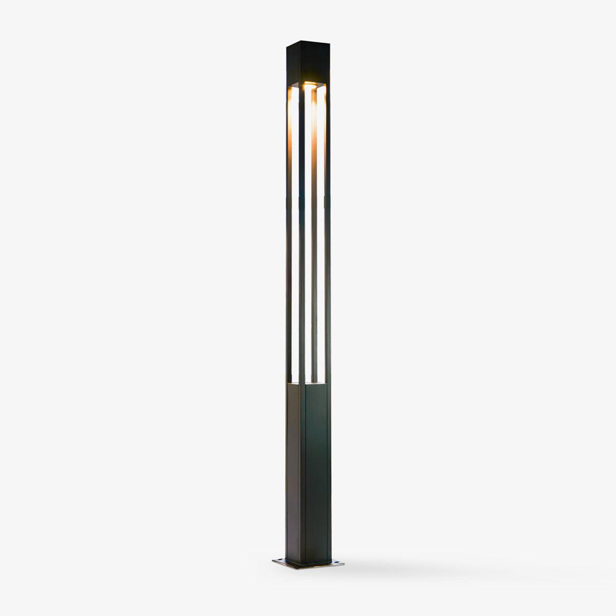 Pole Floodlight Exterior Post Garden Light, Outdoor Wall Light, Galvanized Steel Sheet, L 20cm x W 10cm x H 300cm