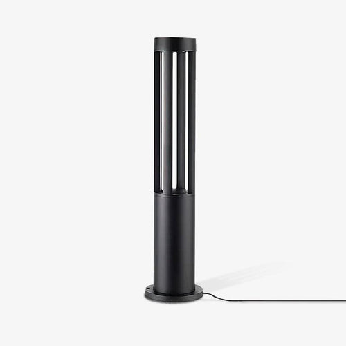 Black Cylindrical Garden Exterior Light, Outdoor Wall Light, A luminum, ∅ 4.1″ x H 15.7″