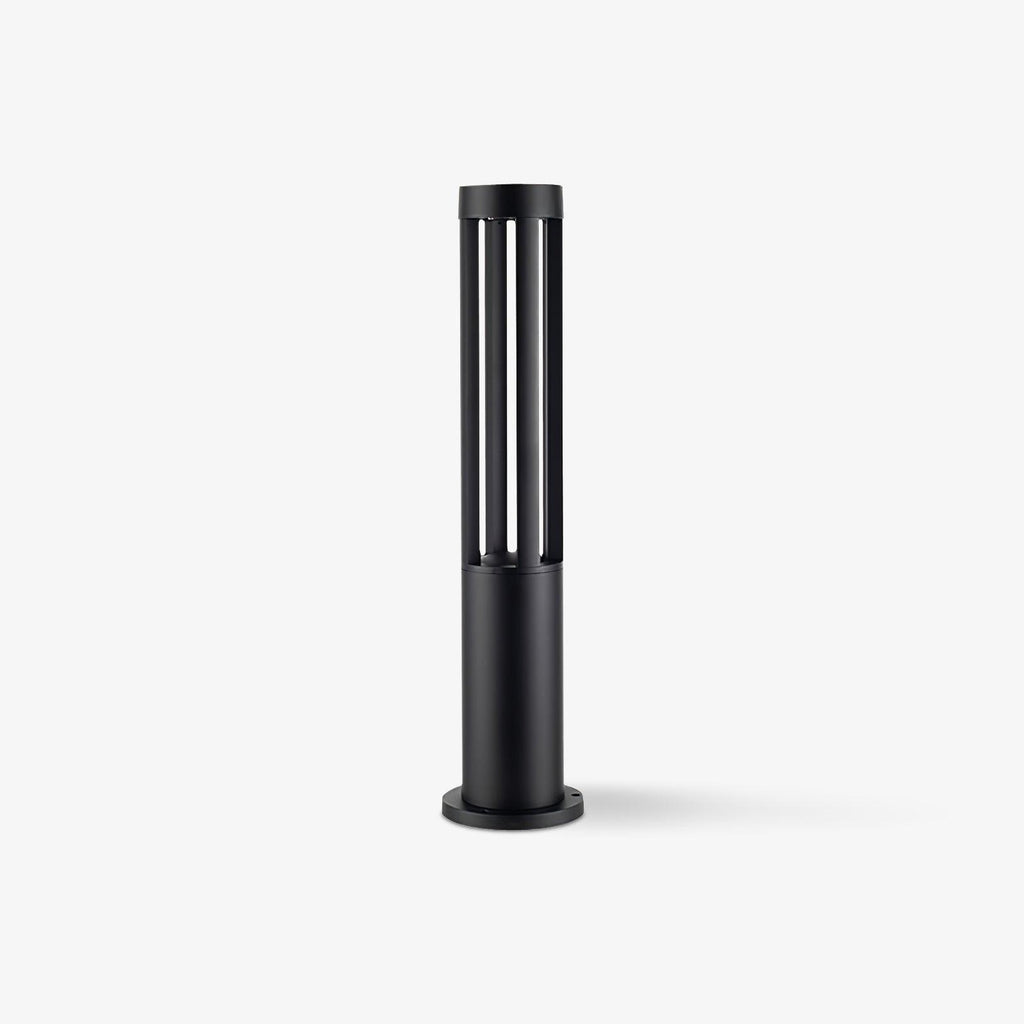 Black Cylindrical Garden Exterior Light with Solar Panel, Outdoor Wall Light, detail 5