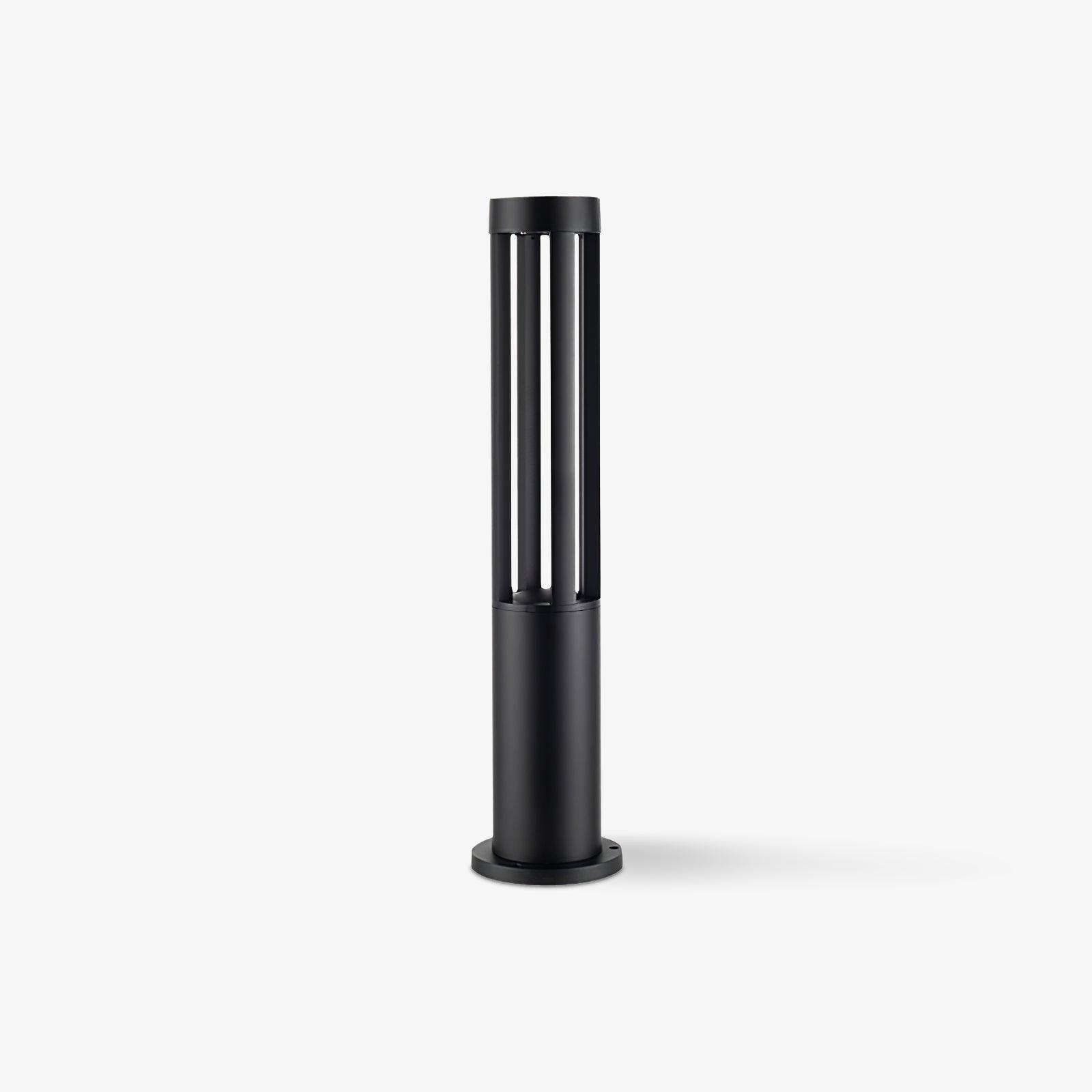 Black Cylindrical Garden Exterior Light with Solar Panel, Outdoor Wall Light, detail 5