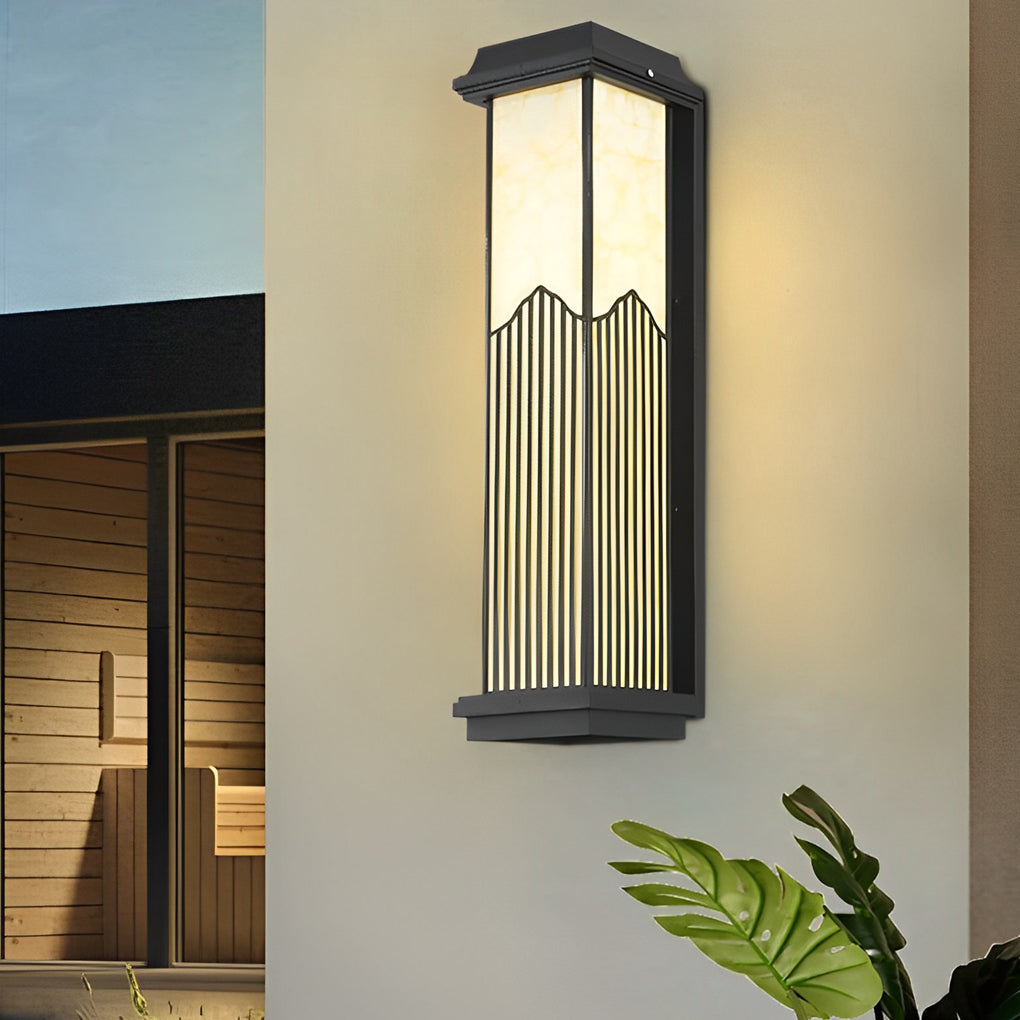 Waterproof Solar Powered Automatic Charging Exterior Wall Fixtures with Remote, Outdoor Wall Light, 13.4"