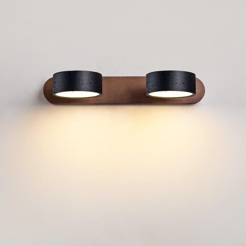 Black Travertine Duo Wall Light, Hardwired Wall Sconce, detail 8