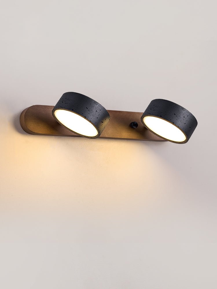Black Travertine Duo Wall Light, Hardwired Wall Sconce, detail 14