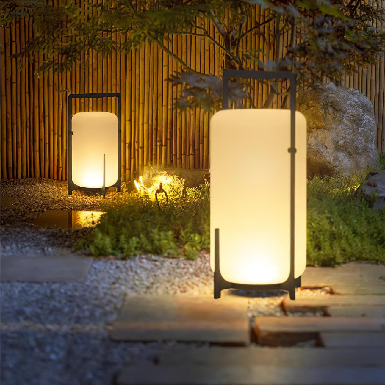 Black Twilight Lantern Table Light - ∅ 7.9″ x H 11″ Stainless Steel, Bedside Table Lamp, detail 31