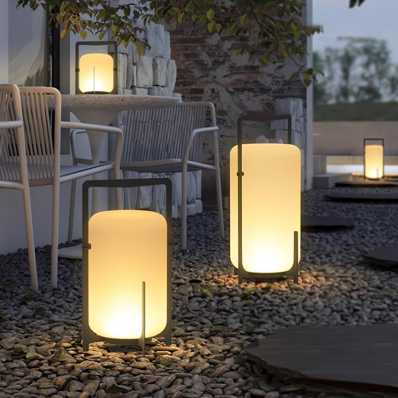 Black Twilight Lantern Table Light - ∅ 7.9″ x H 11″ Stainless Steel, Bedside Table Lamp, detail 16