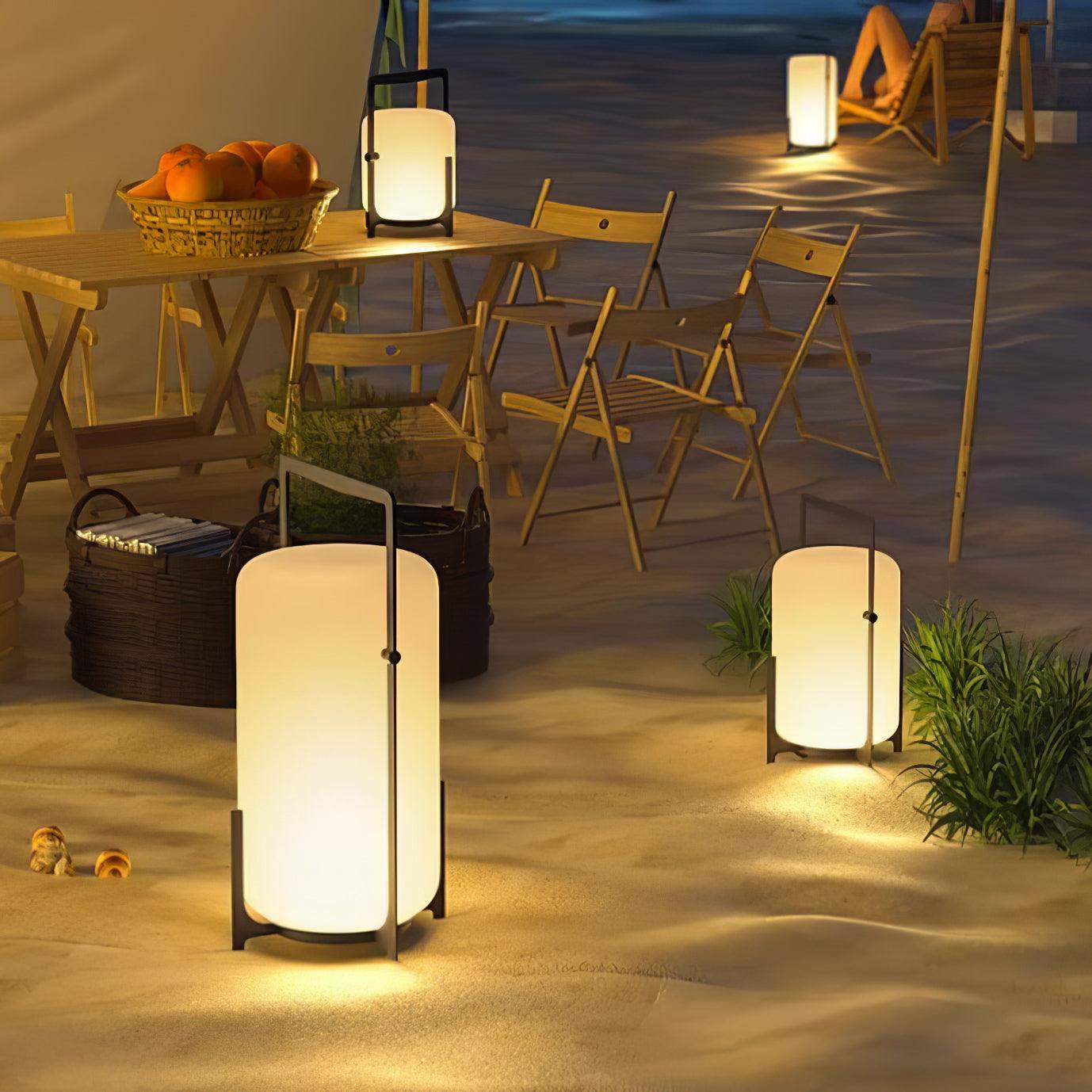 Black Twilight Lantern Table Light - ∅ 7.9″ x H 11″ Stainless Steel, Bedside Table Lamp, detail 15