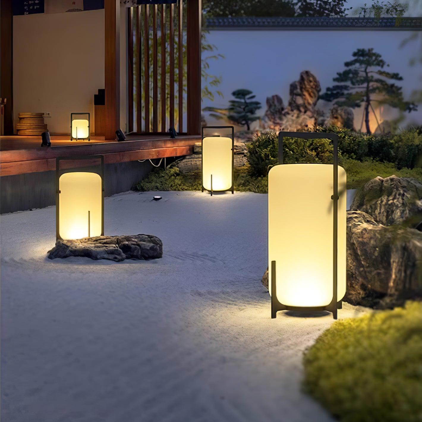 Black Twilight Lantern Table Light - ∅ 7.9″ x H 11″ Stainless Steel, Bedside Table Lamp, detail 28