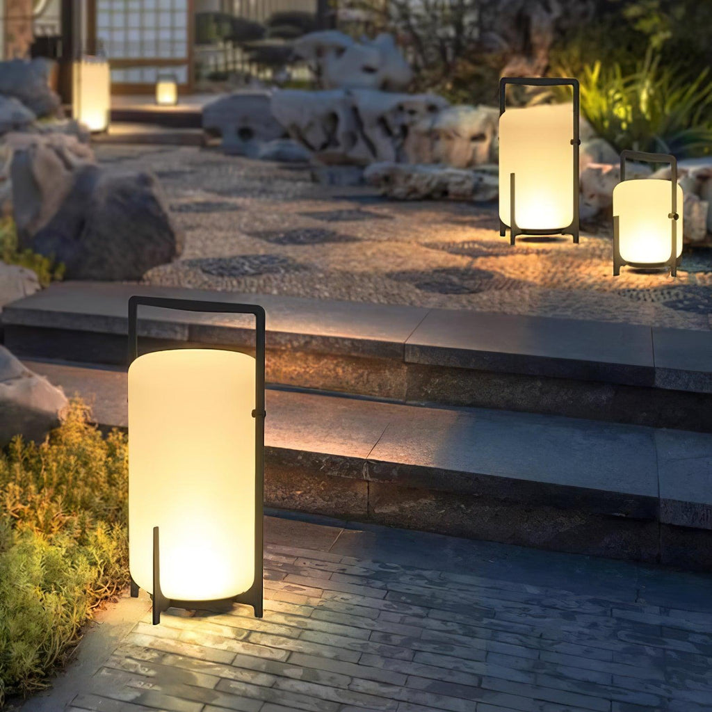 Black Twilight Lantern Table Light - ∅ 7.9″ x H 11″ Stainless Steel, Bedside Table Lamp, detail 30