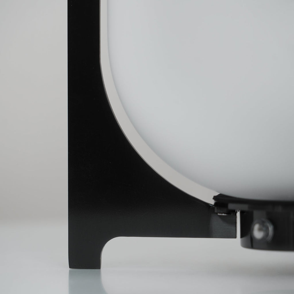Black Twilight Lantern Table Light - ∅ 7.9″ x H 11″ Stainless Steel, Bedside Table Lamp, detail 40