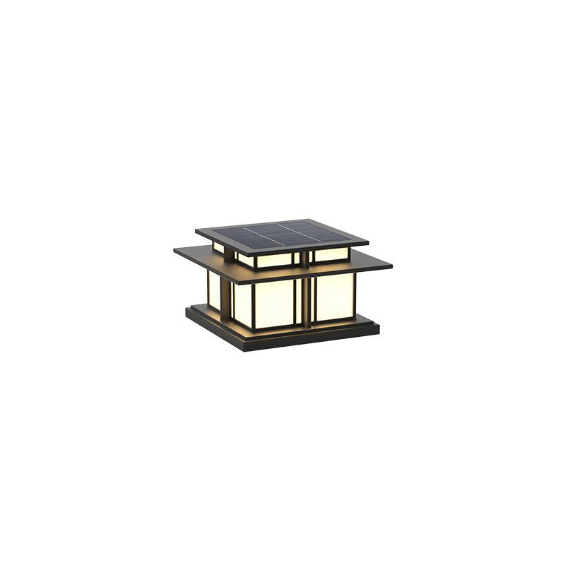 Boilyn Solar Exterior Pillar Light, Outdoor Wall Light, Metal, Model A: L 33.5cm x W 33.5cm x