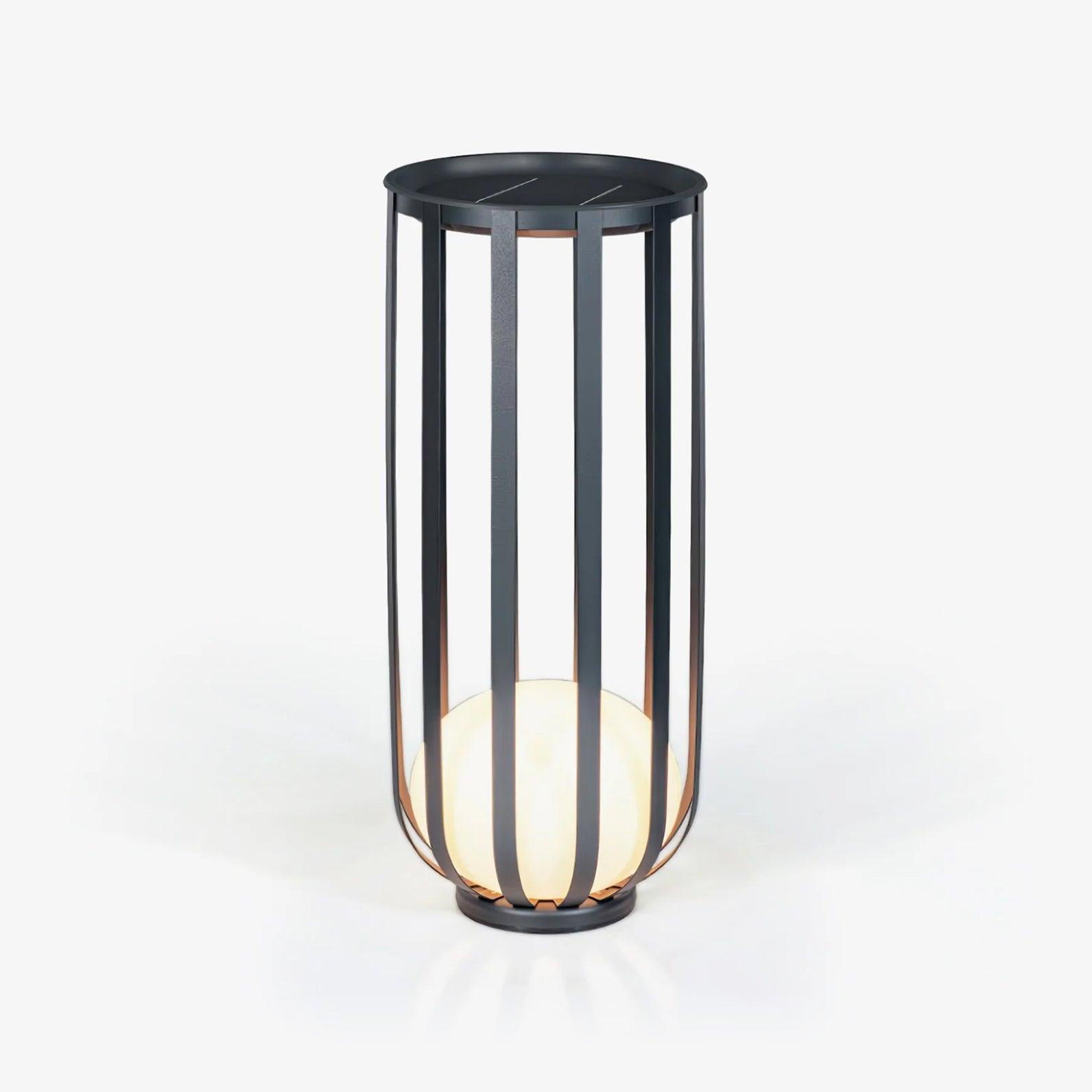 Bols Exterior Garden Lamp with Solar Panel, Outdoor Wall Light, Stainless Steel, ∅ 21.7″ x H 21.3″