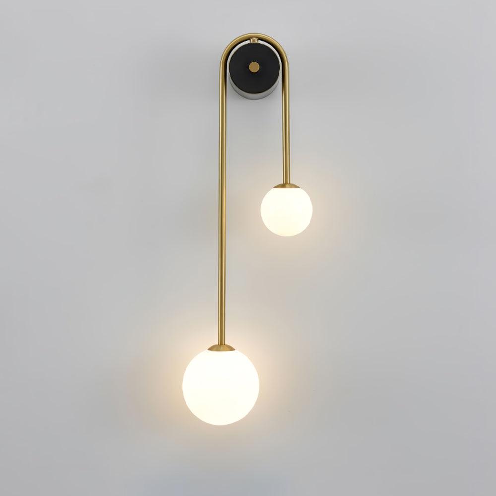 Brass Arc Wall Light, Hardwired Wall Sconce, W 20cm x H 56cm