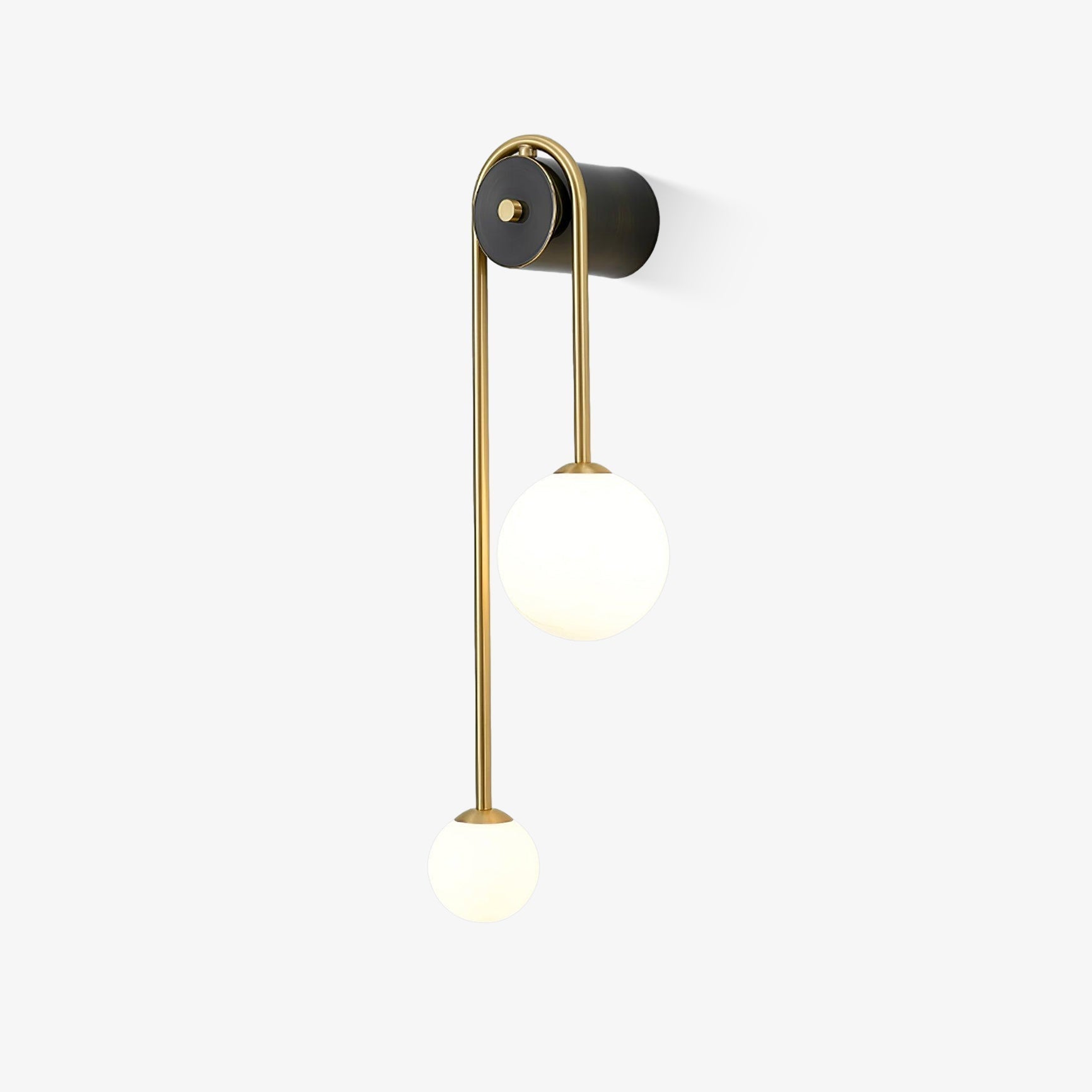 Brass Arc Wall Light, Hardwired Wall Sconce, detail 2