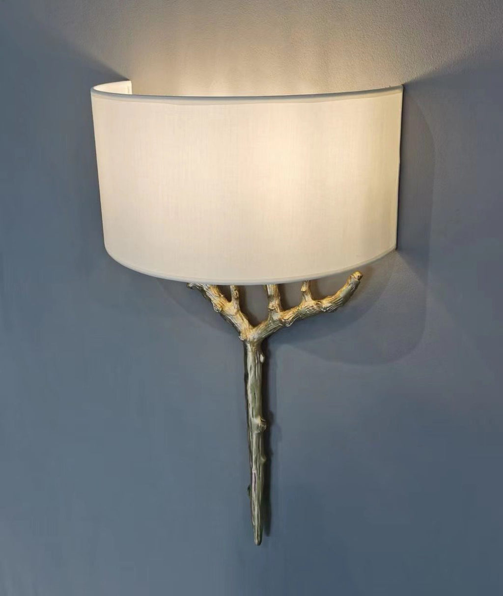 Brass Branch Wall Light, Hardwired Wall Sconce, detail 10
