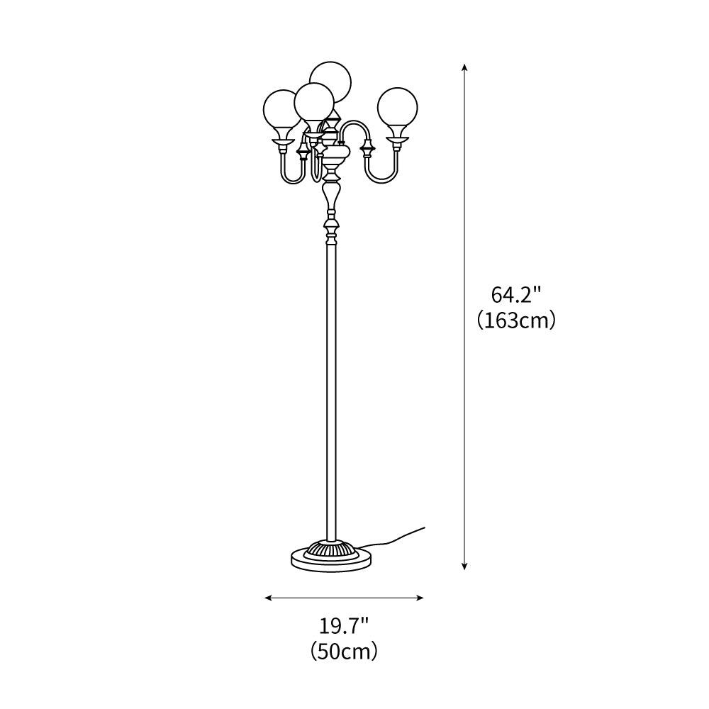 Brass Candelabra Floor Light 19.7", Floor Lamp, detail 3