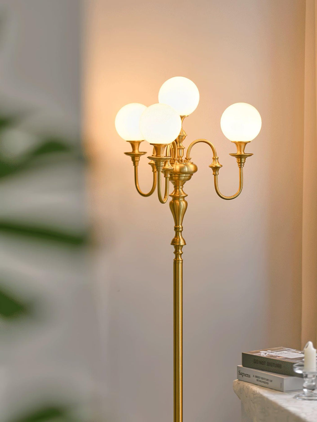 Brass Candelabra Floor Light 19.7", Floor Lamp, detail 6