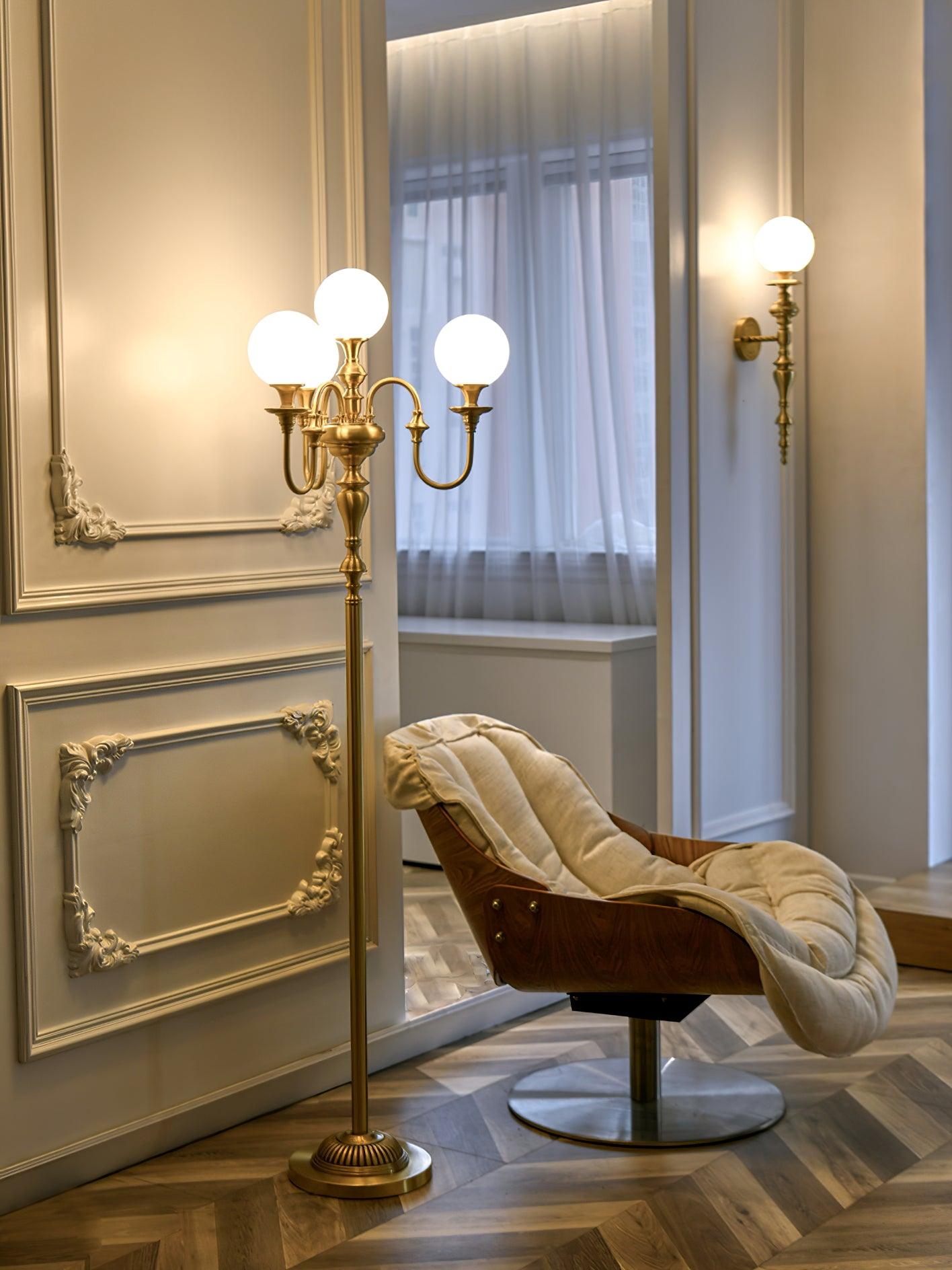 Brass Candelabra Floor Light 19.7", Floor Lamp, detail 7